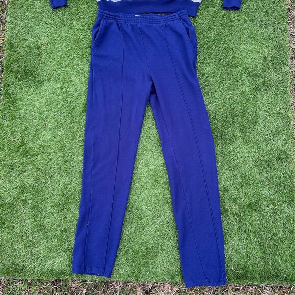 Vintage 90s Wilson Tennis Button Sweatsuit Womens Medium Striped Preppy Blue - Picture 2 of 11